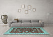 Machine Washable Persian Light Blue Traditional Rug in a Living Room, wshtr1203lblu