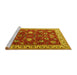 Sideview of Machine Washable Persian Yellow Traditional Rug, wshtr1203yw