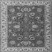 Round Machine Washable Persian Gray Traditional Rug, wshtr1203gry