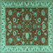 Square Persian Turquoise Traditional Rug, tr1203turq