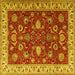 Square Machine Washable Persian Yellow Traditional Rug, wshtr1203yw