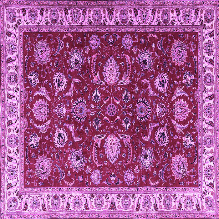 Square Machine Washable Persian Purple Traditional Area Rugs, wshtr1203pur