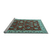 Sideview of Machine Washable Persian Light Blue Traditional Rug, wshtr1203lblu