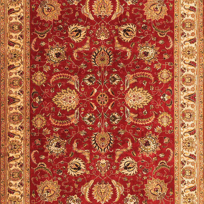 Serging Thickness of Machine Washable Persian Orange Traditional Area Rugs, wshtr1203org