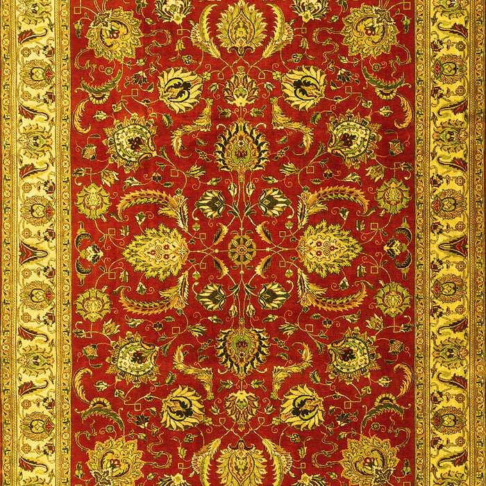 Machine Washable Persian Yellow Traditional Rug, wshtr1203yw