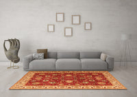 Machine Washable Persian Orange Traditional Rug, wshtr1203org