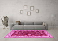 Machine Washable Persian Pink Traditional Rug, wshtr1203pnk