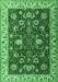 Machine Washable Persian Emerald Green Traditional Area Rugs, wshtr1203emgrn