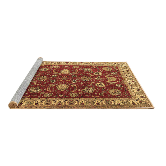 Sideview of Machine Washable Persian Brown Traditional Rug, wshtr1203brn