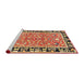 Sideview of Machine Washable Traditional Fire Brick Red Rug, wshtr1204