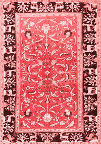 Animal Red Traditional Rug, tr1204red