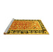 Sideview of Machine Washable Animal Yellow Traditional Rug, wshtr1204yw