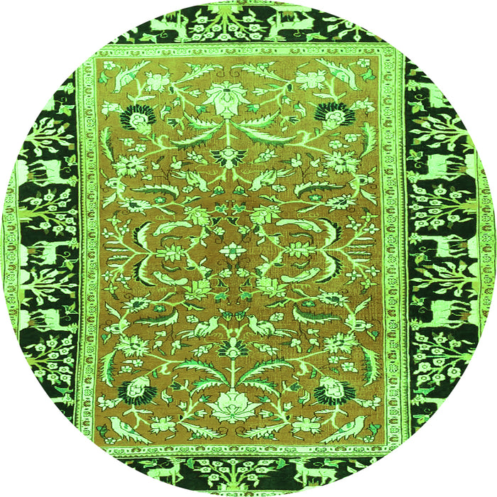 Square Animal Green Traditional Rug, tr1204grn
