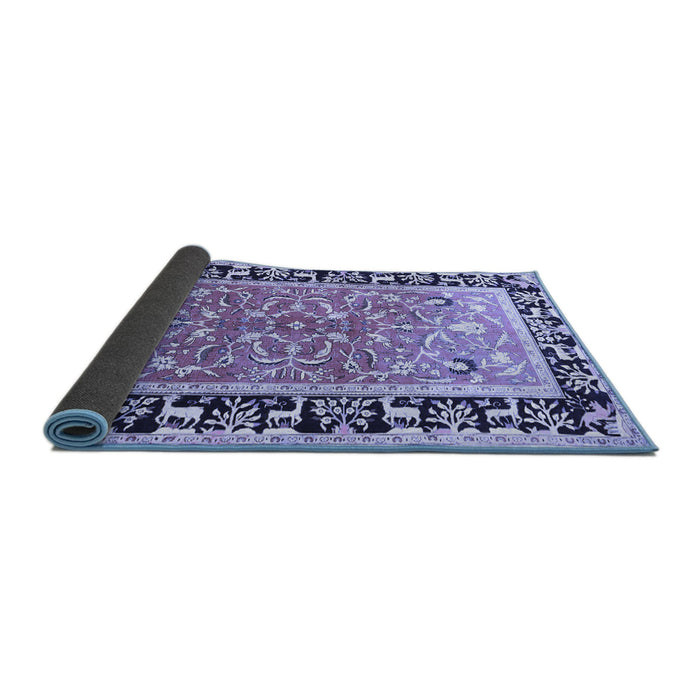 Sideview of Animal Blue Traditional Rug, tr1204blu