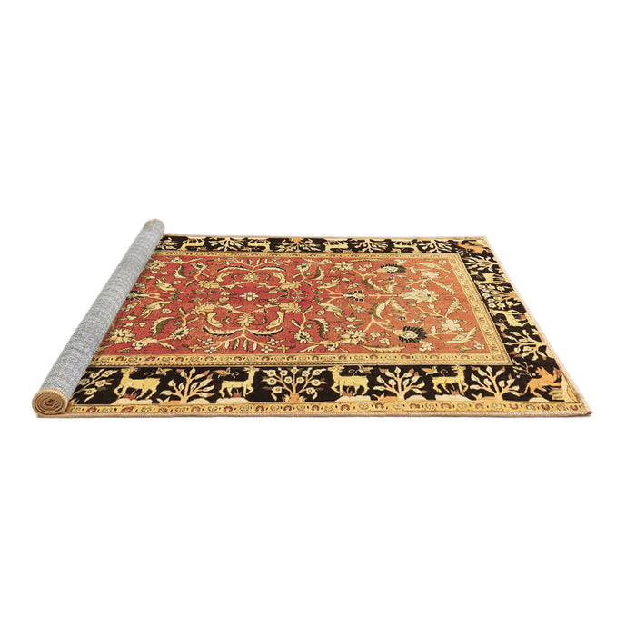 Sideview of Machine Washable Animal Brown Traditional Rug, wshtr1204brn