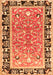 Serging Thickness of Machine Washable Animal Orange Traditional Area Rugs, wshtr1204org