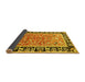 Sideview of Animal Yellow Traditional Rug, tr1204yw