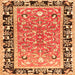 Serging Thickness of Animal Orange Traditional Rug, tr1204org