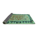 Sideview of Animal Turquoise Traditional Rug, tr1204turq