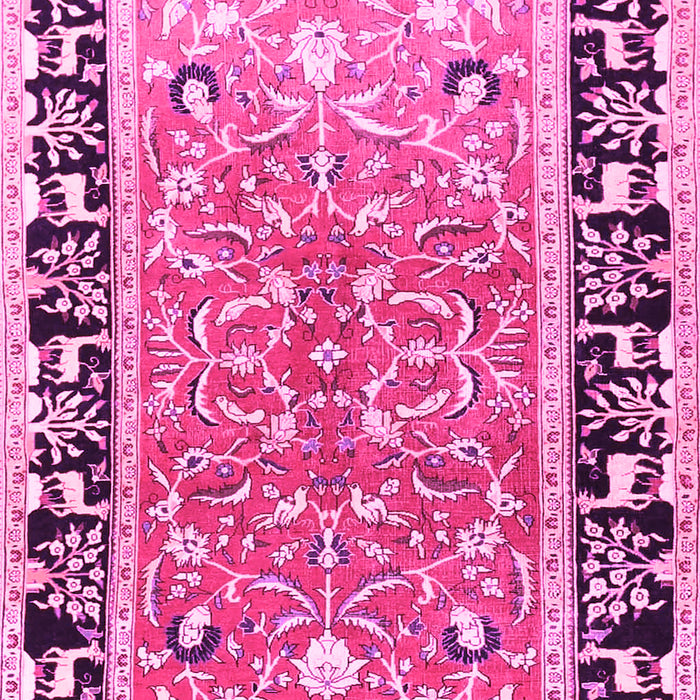 Machine Washable Animal Pink Traditional Rug, wshtr1204pnk