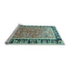 Sideview of Machine Washable Animal Light Blue Traditional Rug, wshtr1204lblu