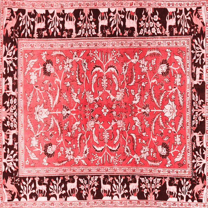 Machine Washable Animal Red Traditional Rug, wshtr1204red