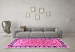 Machine Washable Animal Pink Traditional Rug in a Living Room, wshtr1204pnk