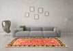 Machine Washable Animal Orange Traditional Area Rugs in a Living Room, wshtr1204org