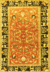 Animal Yellow Traditional Rug, tr1204yw