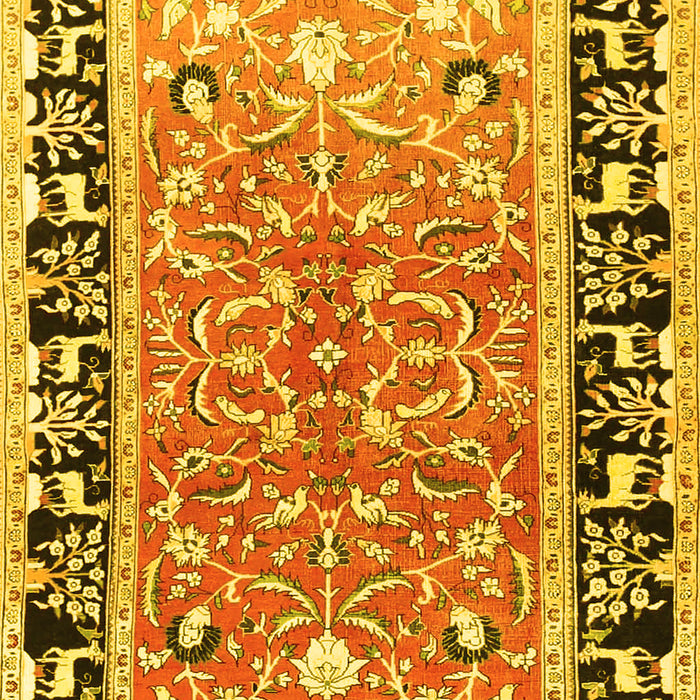 Animal Yellow Traditional Rug, tr1204yw
