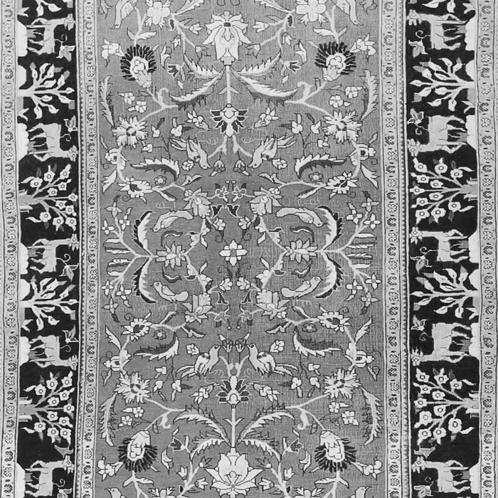 Serging Thickness of Machine Washable Animal Gray Traditional Rug, wshtr1204gry