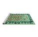 Sideview of Machine Washable Animal Turquoise Traditional Area Rugs, wshtr1204turq