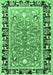 Machine Washable Animal Emerald Green Traditional Area Rugs, wshtr1204emgrn