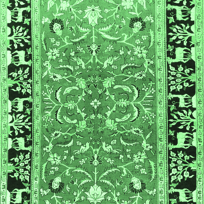 Machine Washable Animal Emerald Green Traditional Area Rugs, wshtr1204emgrn