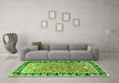 Machine Washable Animal Green Traditional Area Rugs in a Living Room,, wshtr1204grn