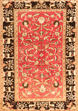 Animal Orange Traditional Rug, tr1204org