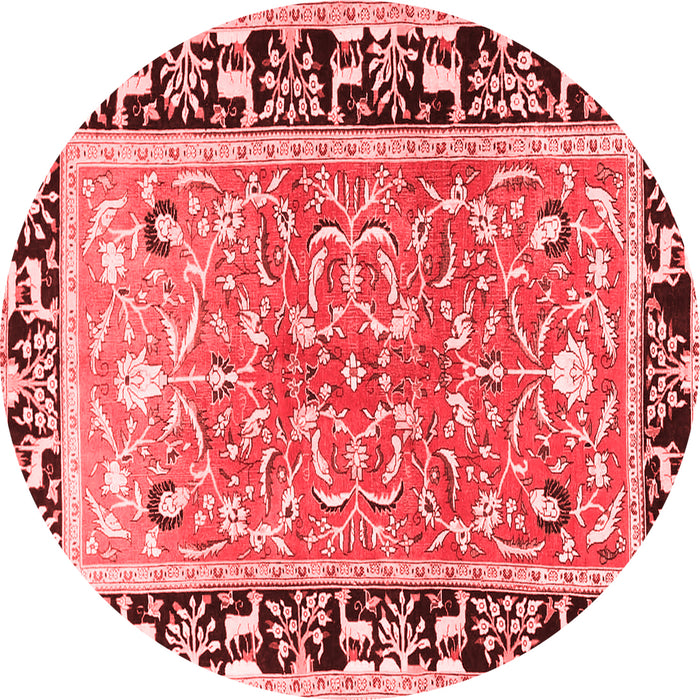 Machine Washable Animal Red Traditional Rug, wshtr1204red