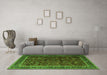 Machine Washable Persian Green Traditional Area Rugs in a Living Room,, wshtr1205grn