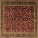 Square Persian Brown Traditional Rug, tr1205brn