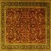 Square Machine Washable Persian Yellow Traditional Rug, wshtr1205yw