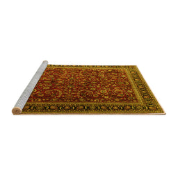 Sideview of Machine Washable Persian Yellow Traditional Rug, wshtr1205yw