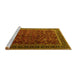 Sideview of Machine Washable Persian Yellow Traditional Rug, wshtr1205yw