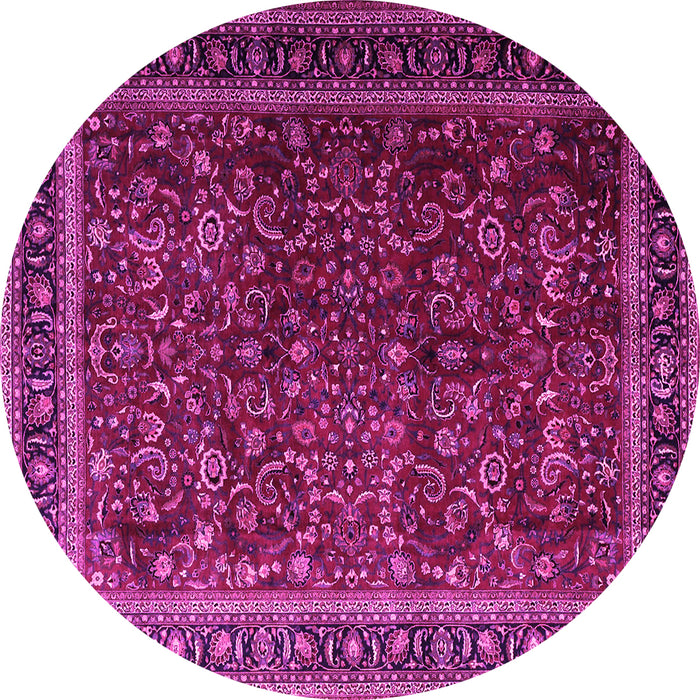 Round Persian Pink Traditional Rug, tr1205pnk
