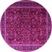 Round Persian Pink Traditional Rug, tr1205pnk