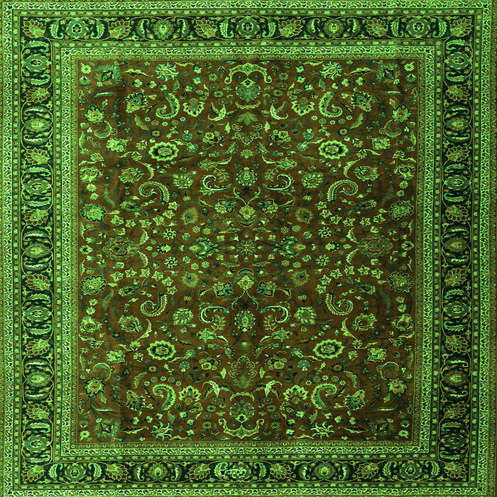 Serging Thickness of Persian Green Traditional Rug, tr1205grn
