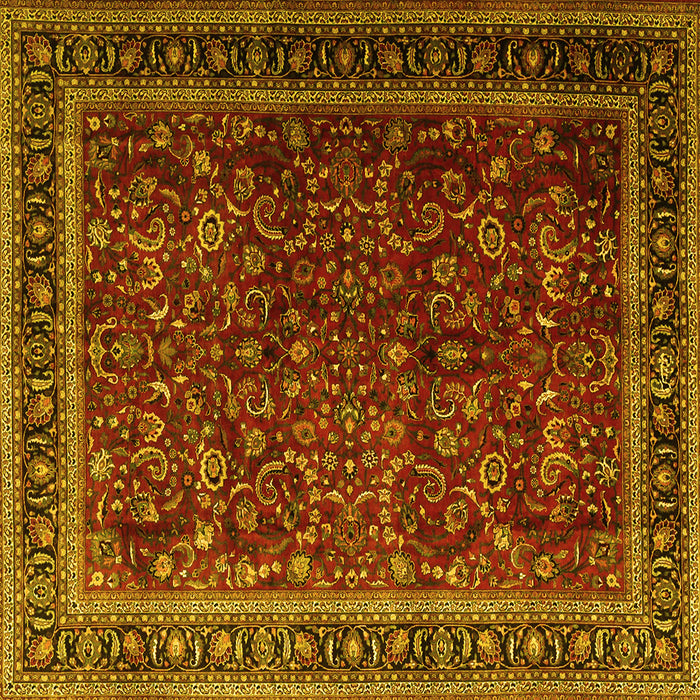 Square Persian Yellow Traditional Rug, tr1205yw
