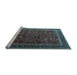 Sideview of Machine Washable Persian Light Blue Traditional Rug, wshtr1205lblu