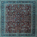 Square Machine Washable Persian Light Blue Traditional Rug, wshtr1205lblu