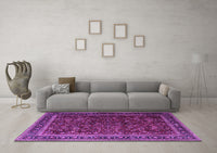 Machine Washable Persian Purple Traditional Rug, wshtr1205pur