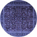 Round Persian Blue Traditional Rug, tr1205blu